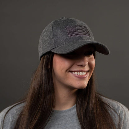 Grunt Style Blackout Flag Stretch Fit Hat - Gray