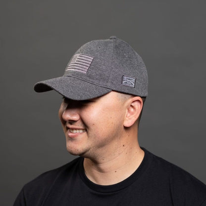 Grunt Style Blackout Flag Stretch Fit Hat - Gray