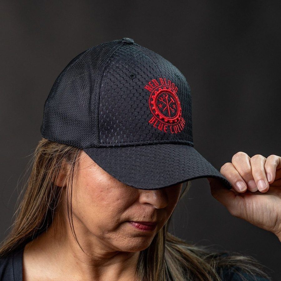 Grunt Style Red Blood Blue Collar® Stretch Fit Hat - Black