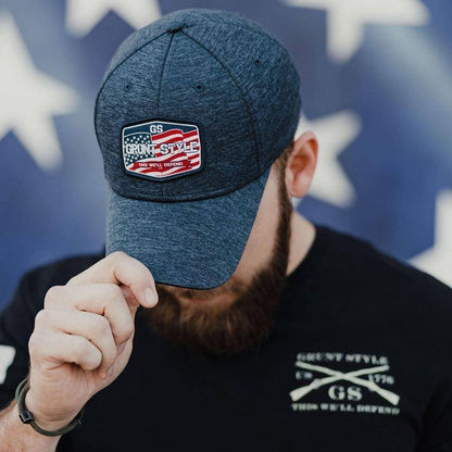Grunt Style Stretch Fit Hat - Old Glory Patch