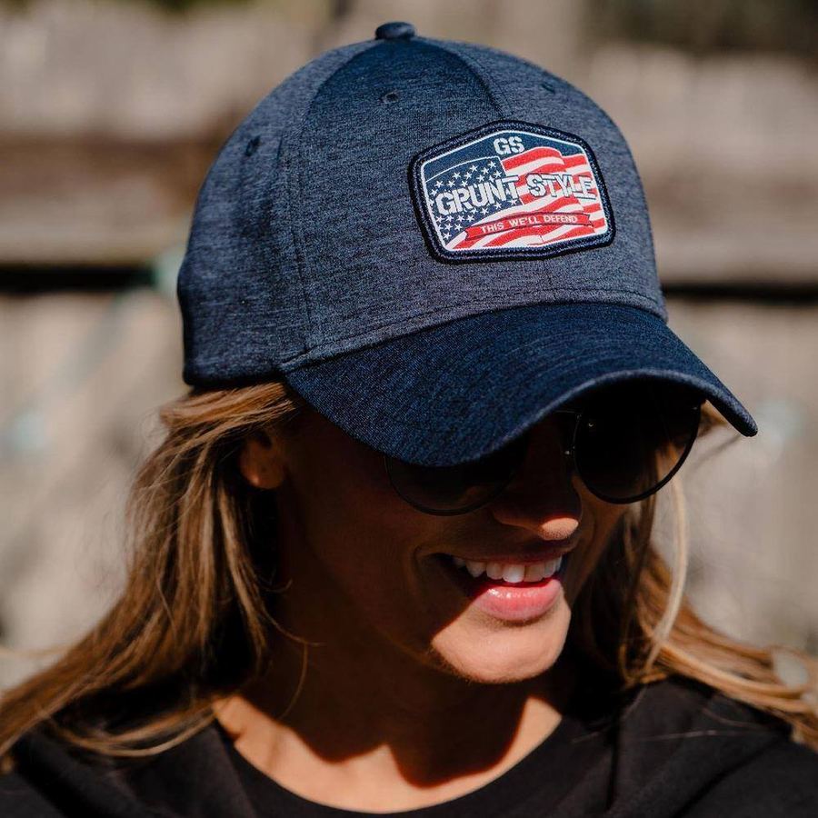 Grunt Style Stretch Fit Hat - Old Glory Patch