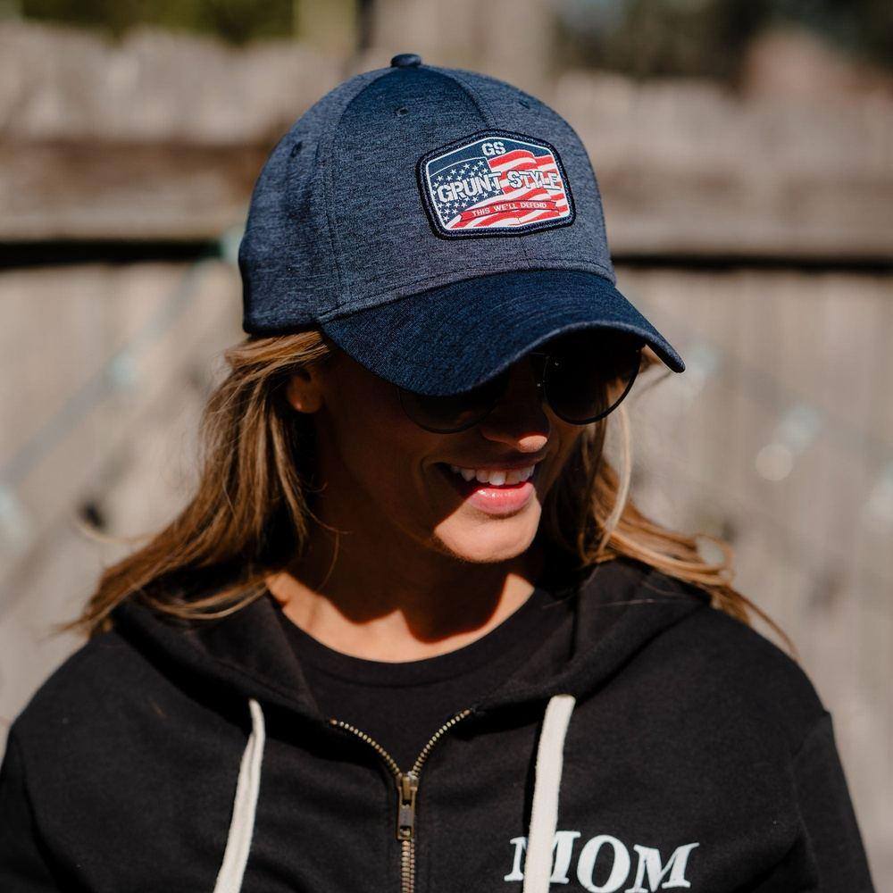 Grunt Style Stretch Fit Hat - Old Glory Patch