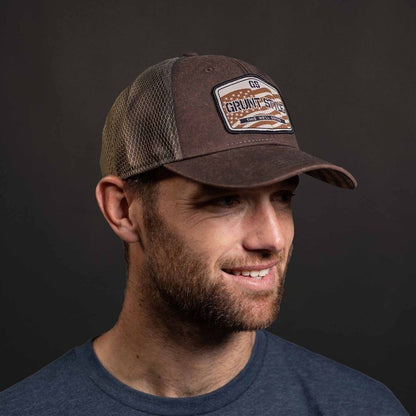 Grunt Style Old Glory Patch Mesh Hat - Brown Wash