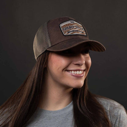 Grunt Style Old Glory Patch Mesh Hat - Brown Wash