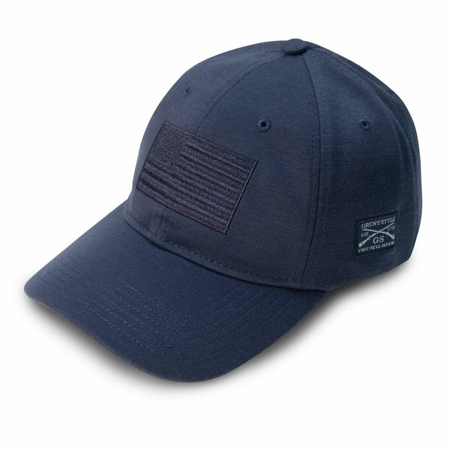 Grunt Style Blackout Flag Stretch Fit Hat - Navy