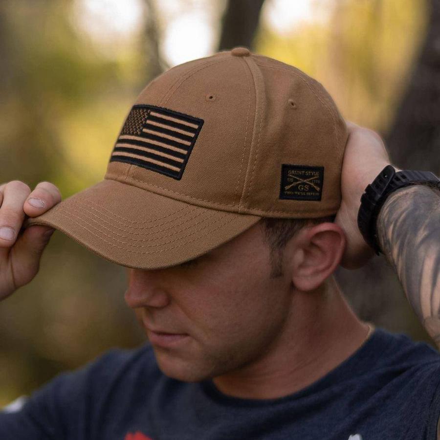Grunt Style Patriotic Gear - Embroidered American Flag Hat