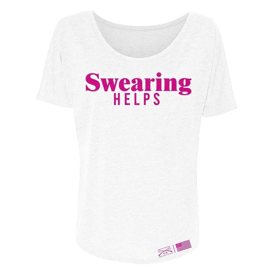 Grunt Style Women's Swearing Helps Slouchy T-Shirt - White