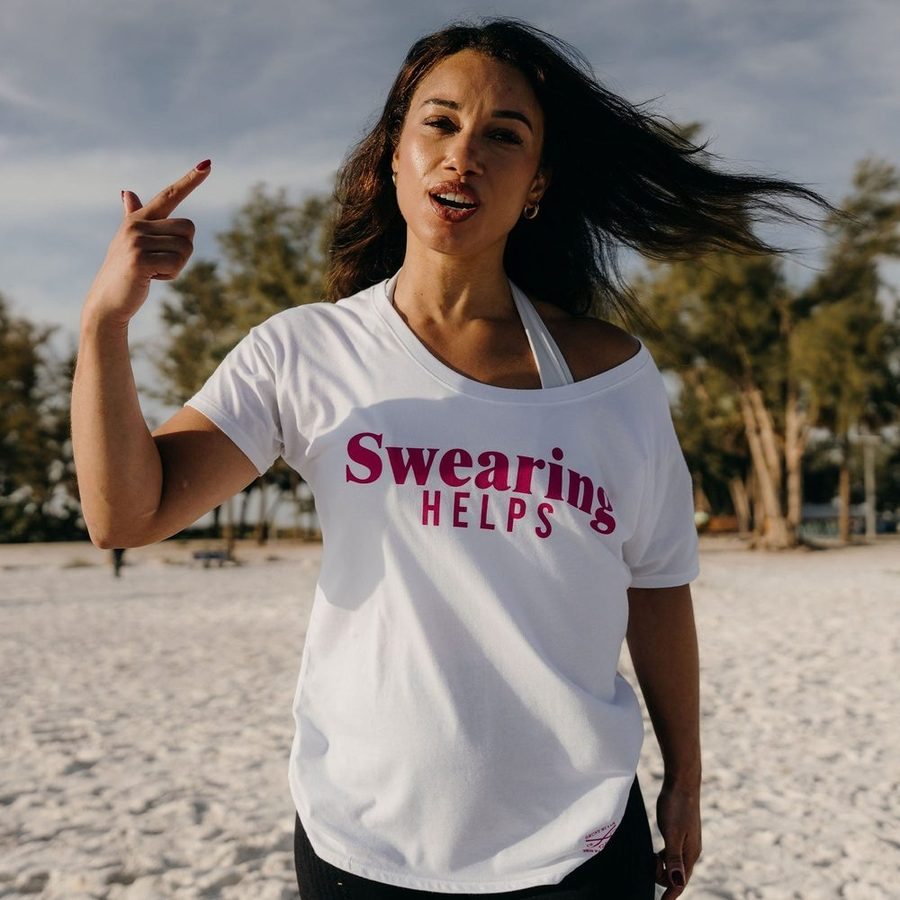 Grunt Style Women's Swearing Helps Slouchy T-Shirt - White
