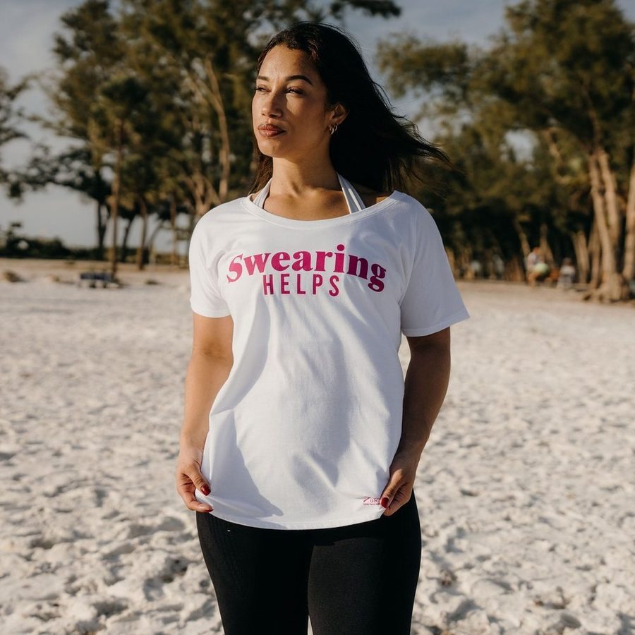 Grunt Style Women's Swearing Helps Slouchy T-Shirt - White