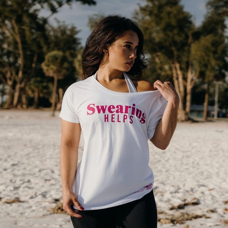 Grunt Style Women's Swearing Helps Slouchy T-Shirt - White