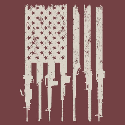 Grunt Style Women's Rifle Flag Boyfriend Fit T-Shirt - Red Plum