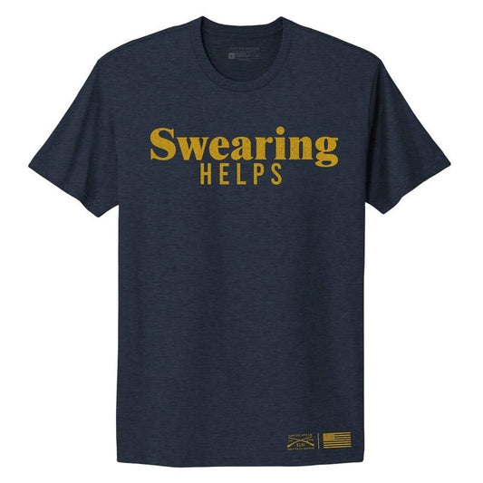 Grunt Style Women's Swearing Helps Boyfriend Fit T-Shirt - Midnight Navy