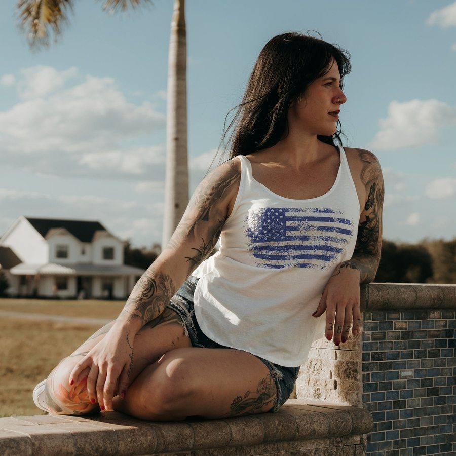 Grunt Style Women's Vintage American Flowy Tank - White