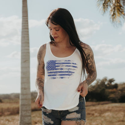 Grunt Style Women's Vintage American Flowy Tank - White
