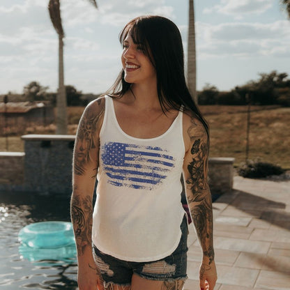 Grunt Style Women's Vintage American Flowy Tank - White