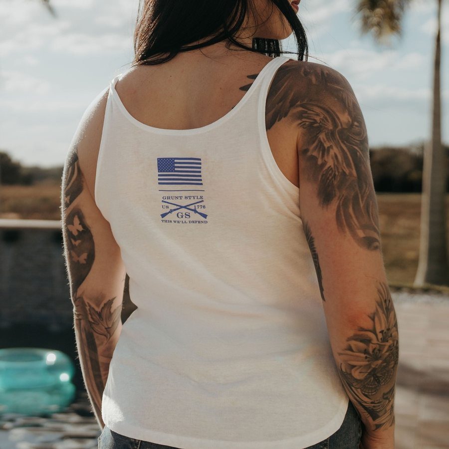 Grunt Style Women's Vintage American Flowy Tank - White