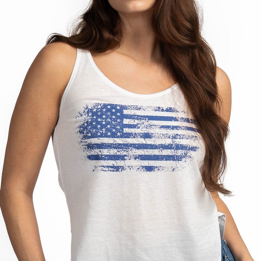 Grunt Style Women's Vintage American Flowy Tank - White
