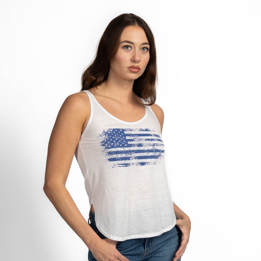 Grunt Style Women's Vintage American Flowy Tank - White