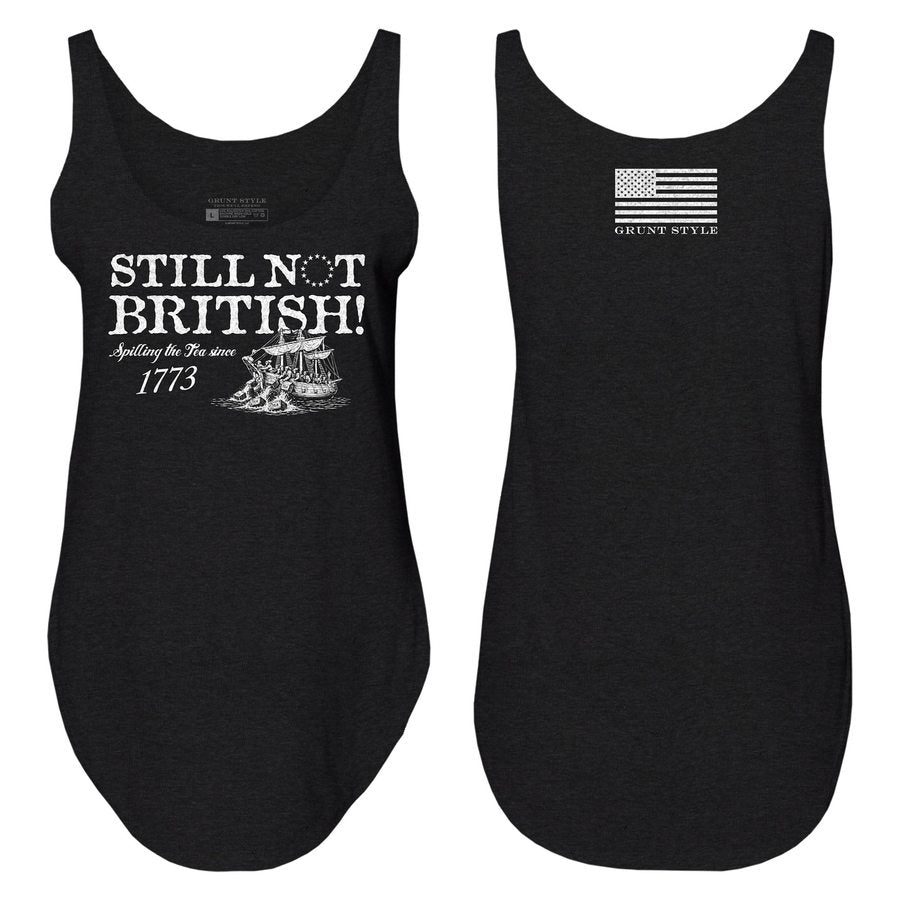 Grunt Style Women's Still Not British Flowy Tank - Black