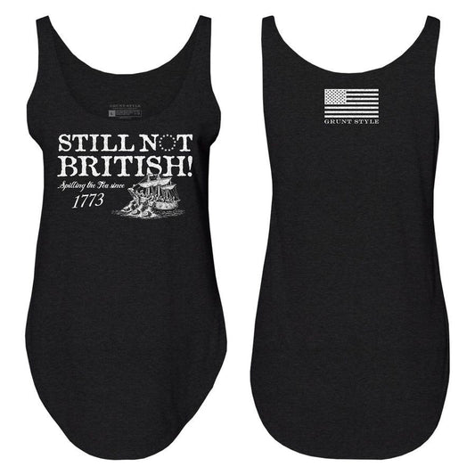 Grunt Style Women's Still Not British Flowy Tank - Black