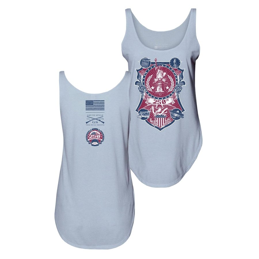 Grunt Style Women's 250th Commemorative Flowy Tank - Stonewash Denim