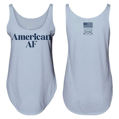 Grunt Style Women's American AF Flowy Tank - Stonewash Denim