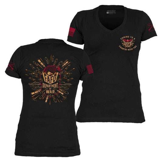 Grunt Style Women's Department Of War V-Neck - Black