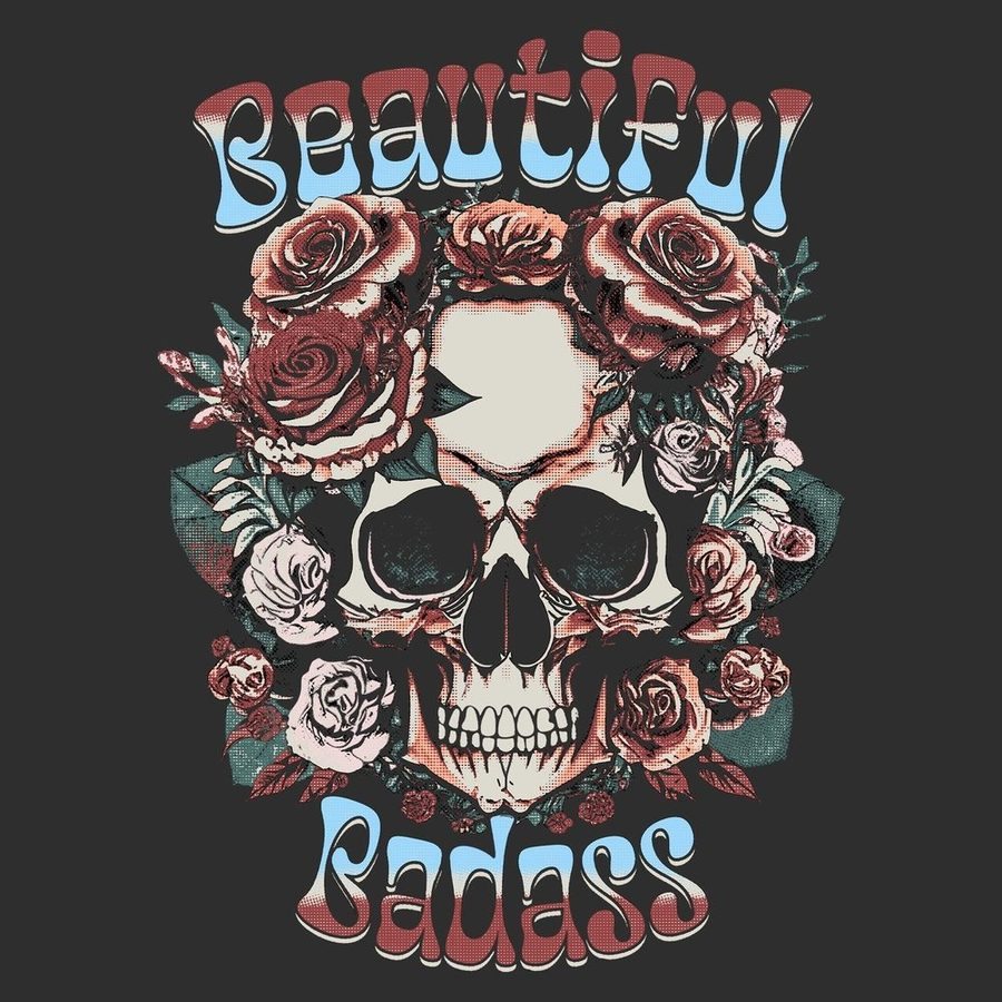 Grunt Style Women's Beautiful Badass Floral Hoodie - Black