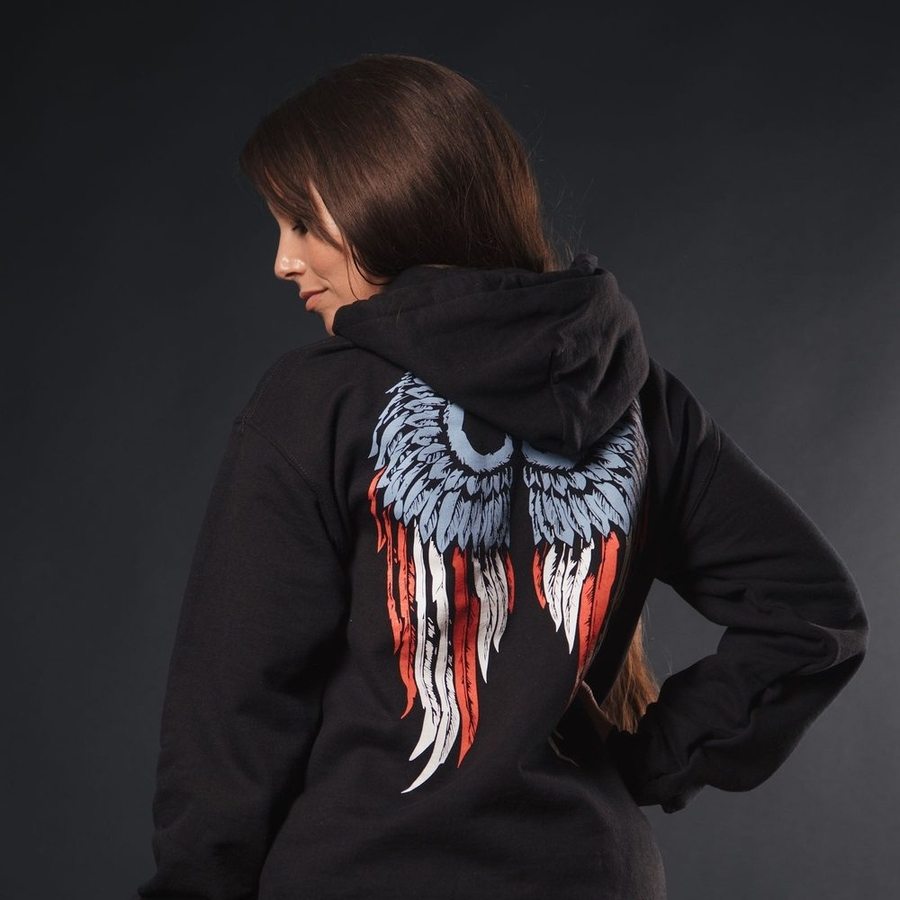 Grunt Style Women's Freedom Angel Hoodie - Black