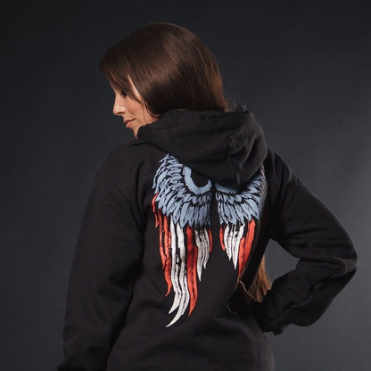 Grunt Style Women's Freedom Angel Hoodie - Black