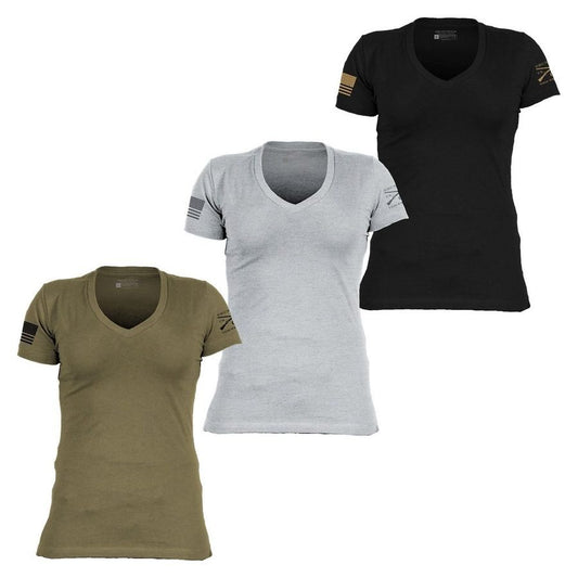 Grunt Style Basic T-Shirt Women's V-Necks 3-Pack