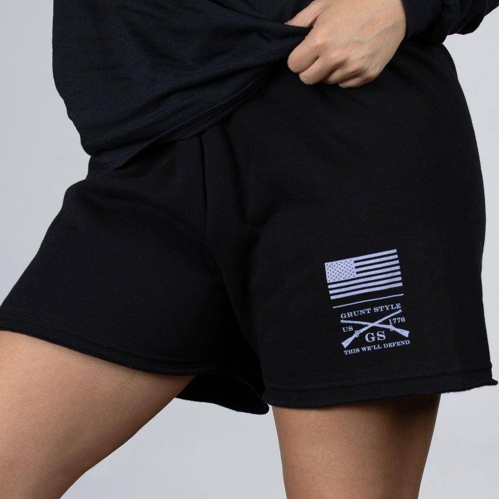 Grunt Style Women's R&R Fleece Shorts - Black