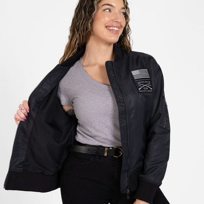 Grunt Style Women's Stealth Bomber Jacket - Black