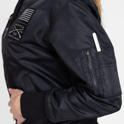 Grunt Style Women's Stealth Bomber Jacket - Black