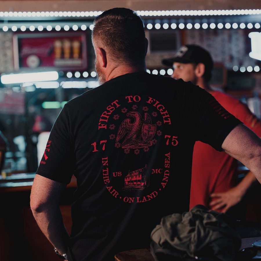 Grunt Style USMC - First To Fight T-Shirt - Black