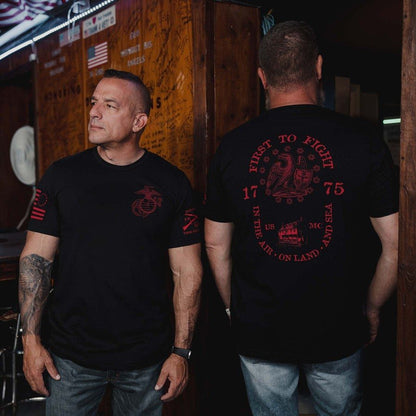 Grunt Style USMC - First To Fight T-Shirt - Black