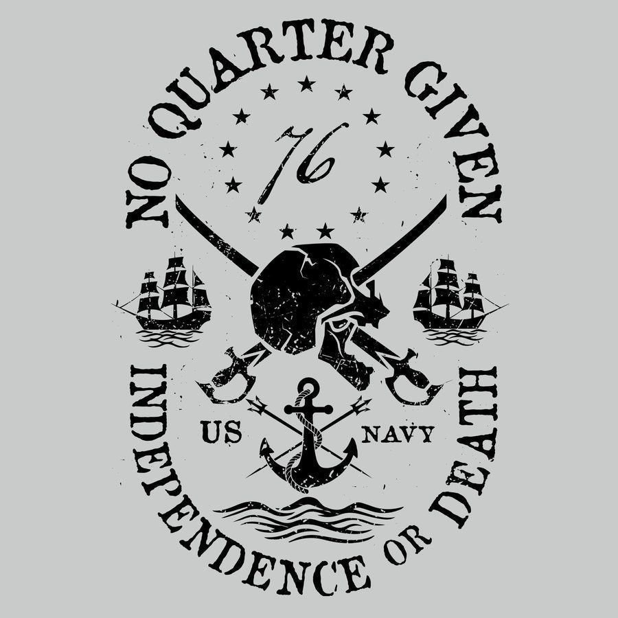 Grunt Style USN - No Quarter Given T-Shirt - Athletic Heather