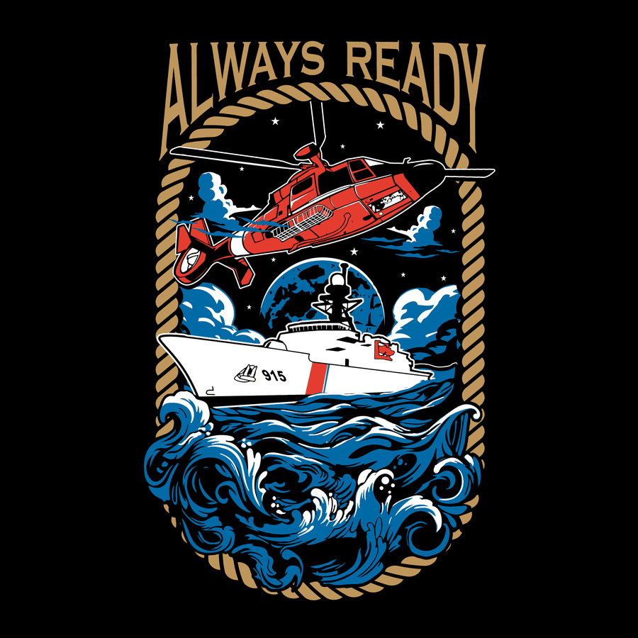 Grunt Style USCG - Always Ready T-Shirt - Black