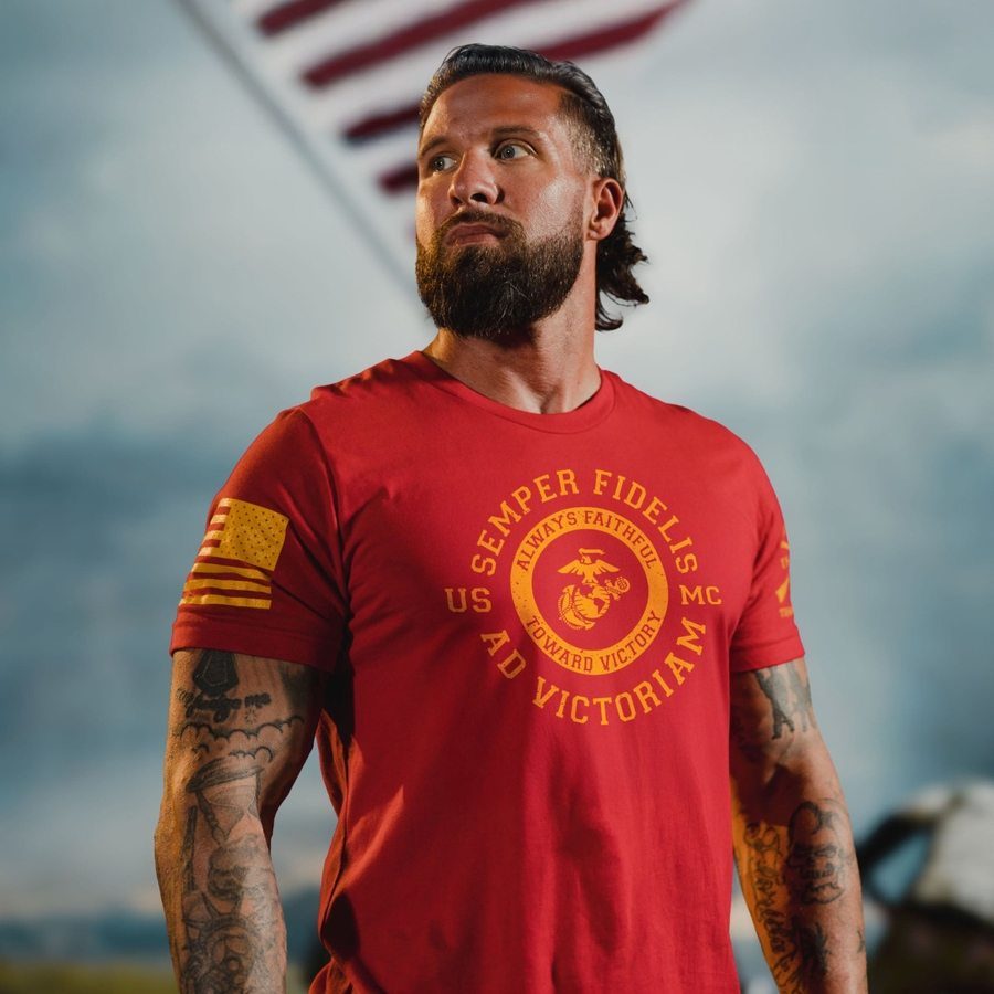 Grunt Style USMC - Toward Victory T-Shirt - Red