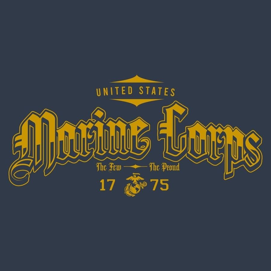 Grunt Style USMC - The Few. The Proud T-Shirt - Navy