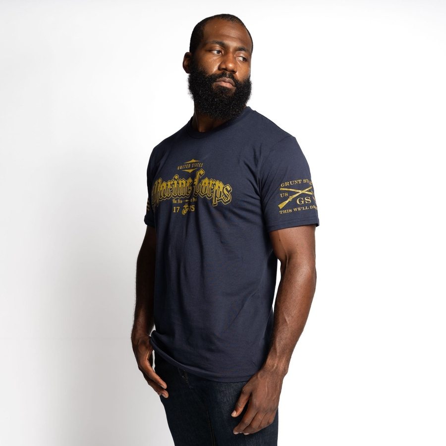 Grunt Style USMC - The Few. The Proud T-Shirt - Navy