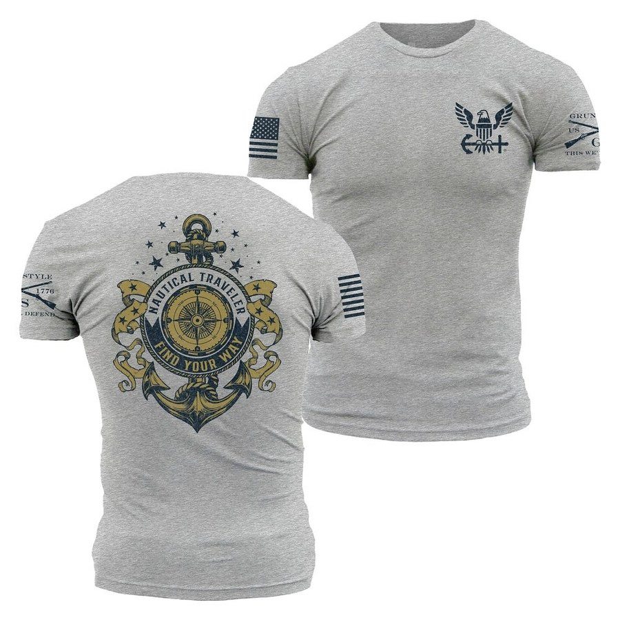 Grunt Style USN - Nautical Traveler T-Shirt - Athletic Heather