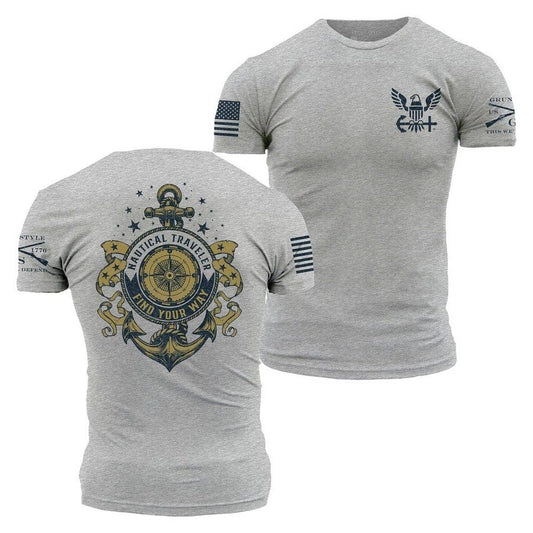 Grunt Style USN - Nautical Traveler T-Shirt - Athletic Heather