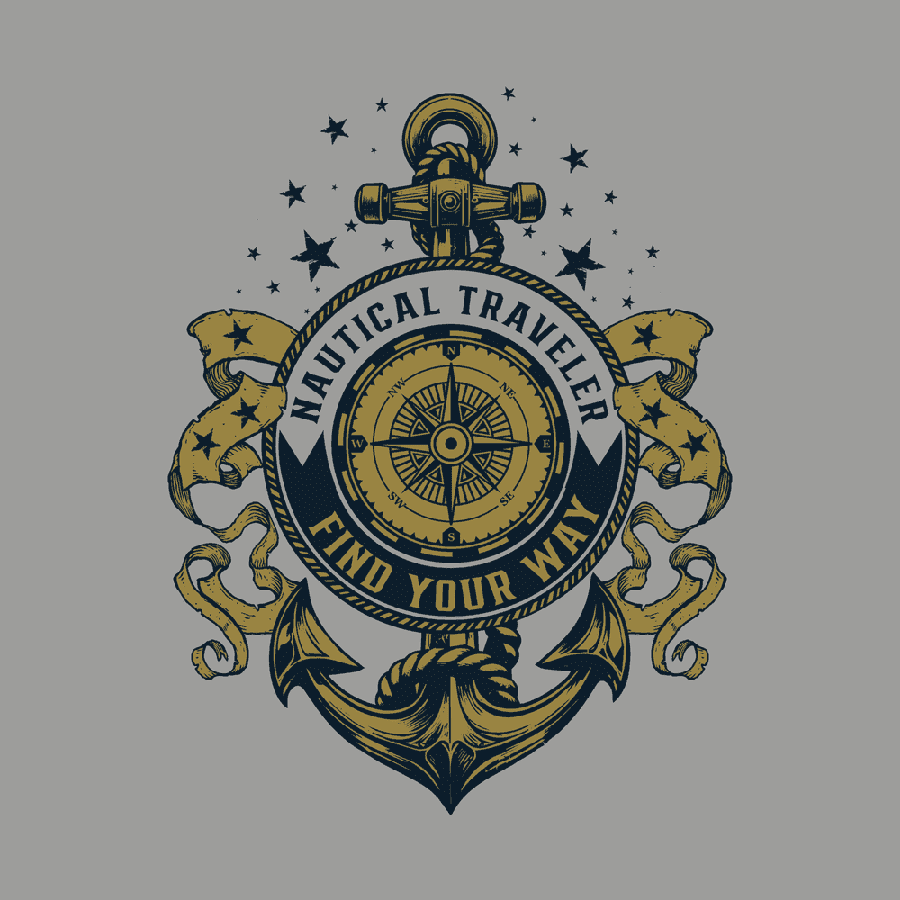 Grunt Style USN - Nautical Traveler T-Shirt - Athletic Heather