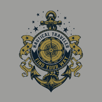 Grunt Style USN - Nautical Traveler T-Shirt - Athletic Heather