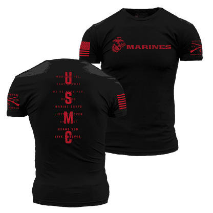 Grunt Style USMC - Lives Forever T-Shirt - Black