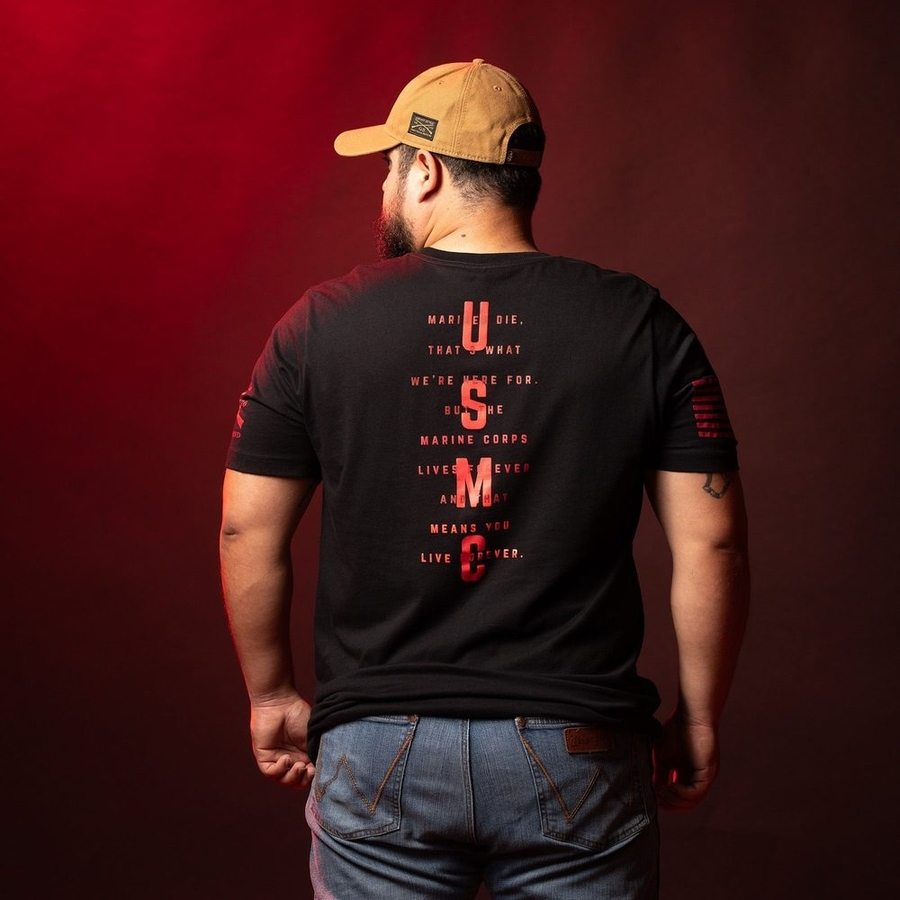 Grunt Style USMC - Lives Forever T-Shirt - Black