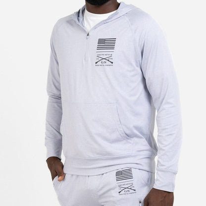 Grunt Style Men's All-Day 1/4 Zip Hoodie - Heather Arctic Gray