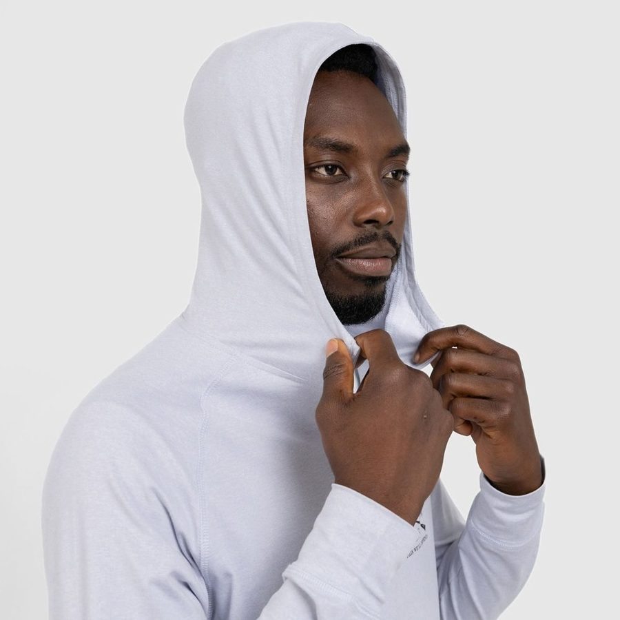 Grunt Style Men's All-Day 1/4 Zip Hoodie - Heather Arctic Gray