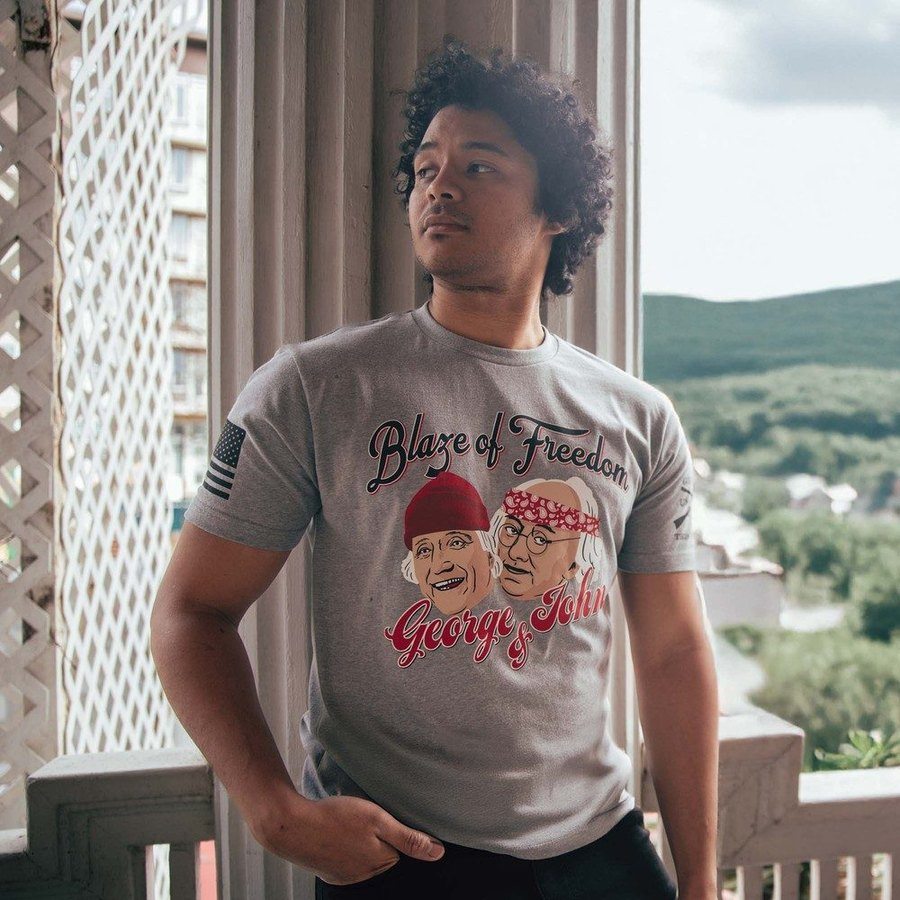Grunt Style Blaze of Freedom T-Shirt - Dark Heather Gray